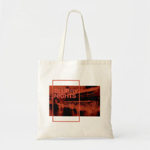 Digitale rode kleur: vage nachts tote bag