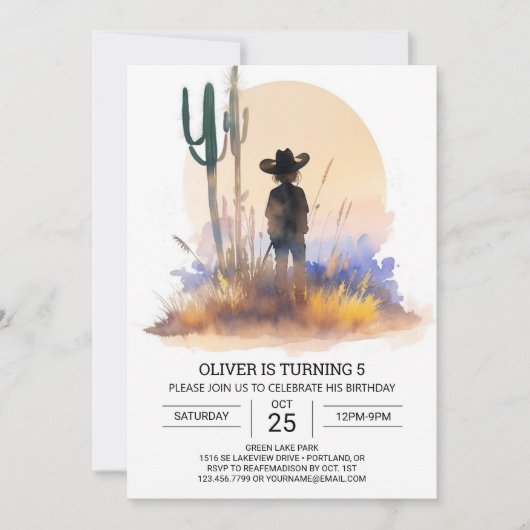 Digitale Rodeo Boho Cowboy Verjaardag Kaart (Voorkant)