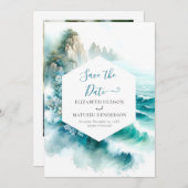 Digitale romantische nautische bruiloft save the date (Voorkant / Achterkant)