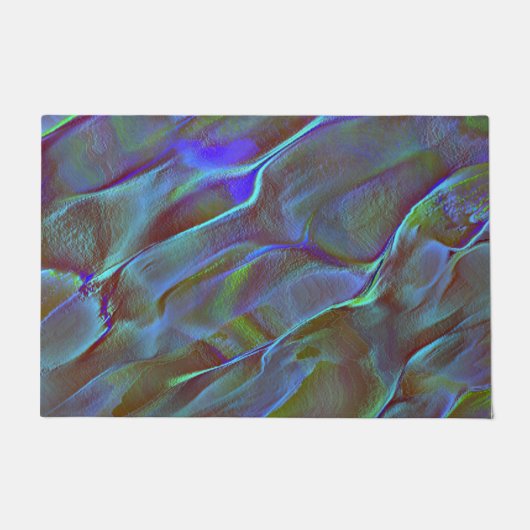 Digitale rots in satijnshade van verbrande blauwe  deurmat (Voorkant)