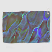 Digitale rots in satijnshade van verbrande blauwe  golfhanddoek (Horizontaal)