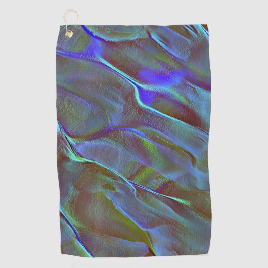 Digitale rots in satijnshade van verbrande blauwe  golfhanddoek (Voorkant)