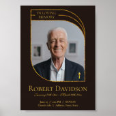 Digitale rouwadvertentie donkerbruin poster (Voorkant)