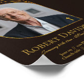 Digitale rouwadvertentie donkerbruin poster (Hoek)