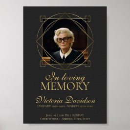 Digitale rouwadvertentie donkergrijs poster