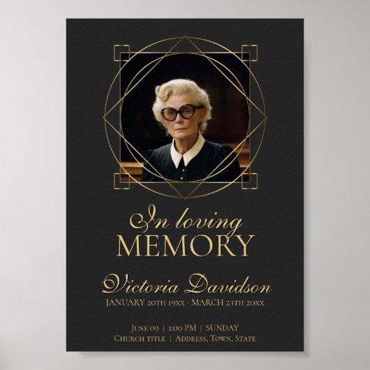 Digitale rouwadvertentie donkergrijs poster (Voorkant)