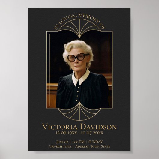 Digitale rouwadvertentie donkergrijs poster (Voorkant)