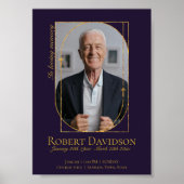 Digitale rouwadvertentie donkerpaars poster (Voorkant)