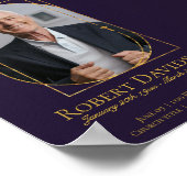 Digitale rouwadvertentie donkerpaars poster (Hoek)