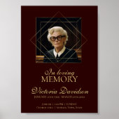 Digitale rouwadvertentie donkerrood poster (Voorkant)