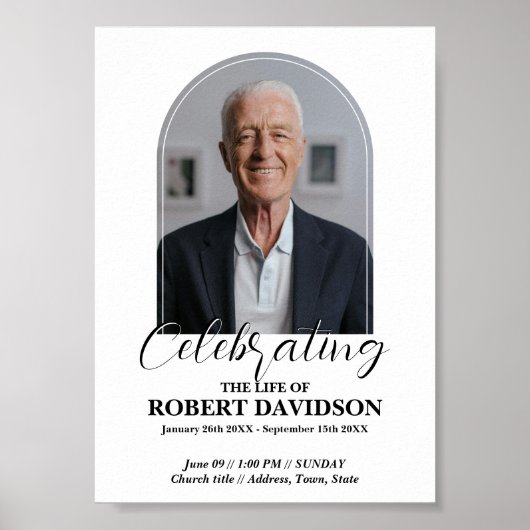 Digitale rouwadvertentie onmiddellijk downloaden poster (Voorkant)