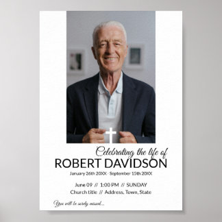 Digitale rouwadvertentie onmiddellijke download poster