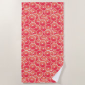 Digitale roze Grapefruit Slice Montage Strandlaken (Voorkant)
