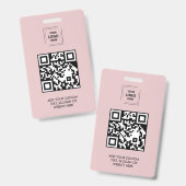 Digitale Roze QR Event Identiteit Design Badge (Voor- en achterkant)