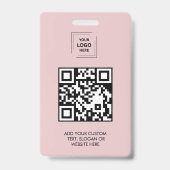 Digitale Roze QR Event Identiteit Design Badge (Achterkant)