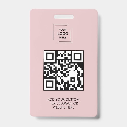 Digitale Roze QR Event Identiteit Design Badge (Voorzijde)