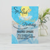 Digitale Rubber Ducky thema verjaardag uitnodiging (Staand voorkant)