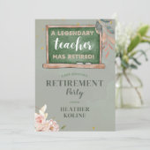 Digitale rustieke leraar pensioen partij Sjabloon Kaart (Staand voorkant)