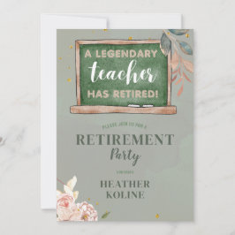 Digitale rustieke leraar pensioen partij Sjabloon Kaart