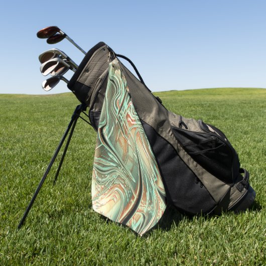 Digitale ruwe golvende slagen op bleek sinaasappel golfhanddoek (Groen)