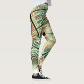 Digitale ruwe golvende slagen op bleek sinaasappel leggings (Rechts)