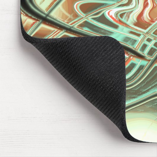 Digitale ruwe golvende slagen op bleek sinaasappel muismat (Hoek)