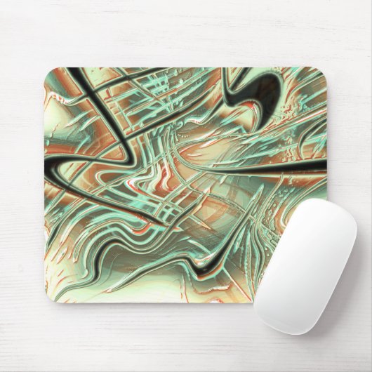 Digitale ruwe golvende slagen op bleek sinaasappel muismat (Met muis)