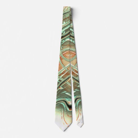 Digitale ruwe golvende slagen op bleek sinaasappel stropdas (Voorkant)