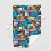 Digitale ruwe textuur in zeer gekleurde vierkante  golfhanddoek (Insitu)