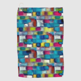 Digitale ruwe textuur in zeer gekleurde vierkante  golfhanddoek