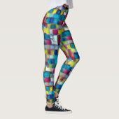 Digitale ruwe textuur in zeer gekleurde vierkante  leggings (Rechts)