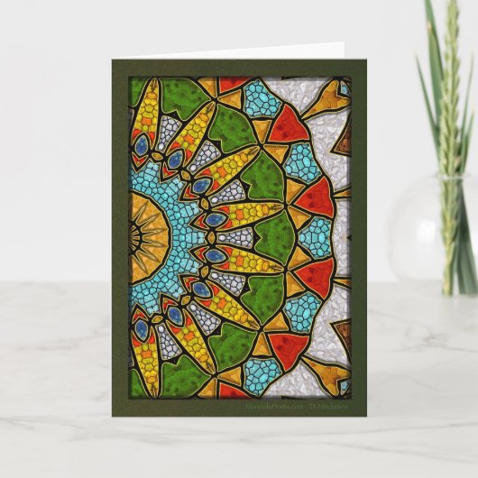 Digitale saffiermandala feestdagen kaart (Voorkant)