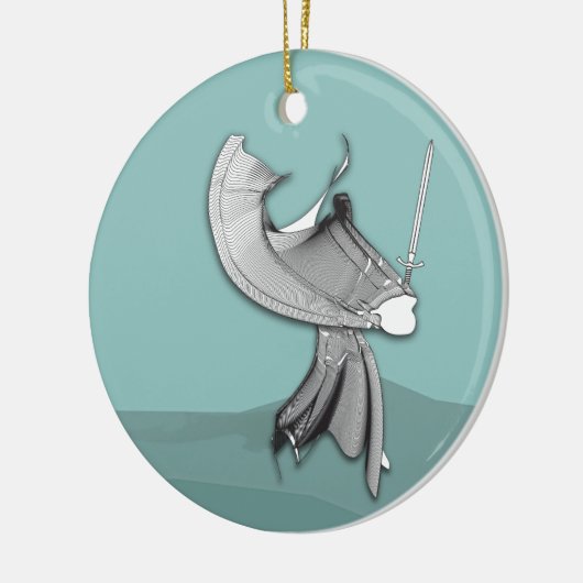 Digitale Samurai Keramisch Ornament (Links)