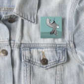 Digitale Samurai Vierkante Button 5,1 Cm (In situ)