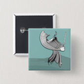 Digitale Samurai Vierkante Button 5,1 Cm (Voorkant /achterkant)