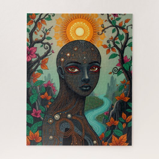 Digitale schat fantastische etnische dame legpuzzel (Verticaal)