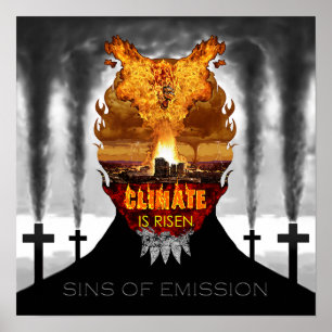 Digitale schildering over klimaatverandering. poster