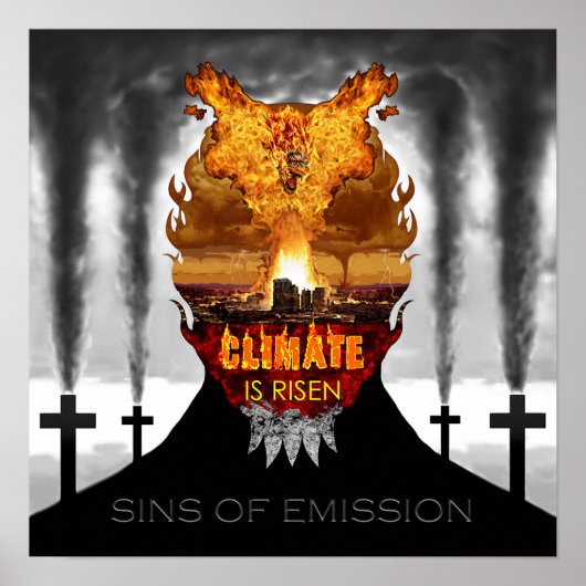 Digitale schildering over klimaatverandering. poster (Voorkant)
