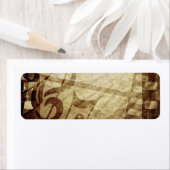 DIGITALE SJABLOON SEPHIA MUZIEKNOTEN ETIKET (Insitu)