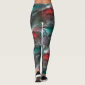 Digitale skerry in zilvergroene munt tot levendig  leggings (Achterkant)