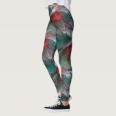 Digitale skerry in zilvergroene munt tot levendig  leggings (Links)