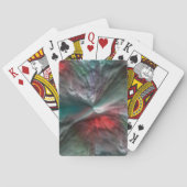 Digitale skerry in zilvergroene munt tot levendig  pokerkaarten (Achterkant)