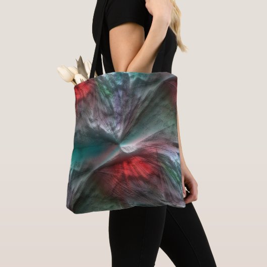 Digitale skerry in zilvergroene munt tot levendig  tote bag (Dichtbij)
