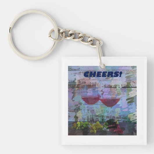 Digitale Sleutelhanger met wijnindrukking (voorkant)