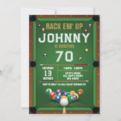 Digitale Snooker Biljart Verjaardag Uitnodiging (Voorkant)