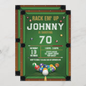 Digitale Snooker Biljart Verjaardag Uitnodiging (Voorkant / Achterkant)