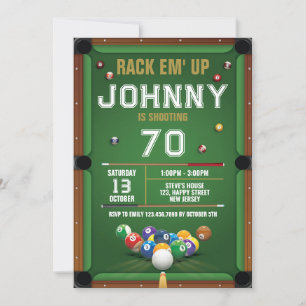 Digitale Snooker Biljart Verjaardag Uitnodiging