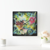 Digitale stekelzijde voor kleurrijke veelhoeders vierkante klok (Huis)