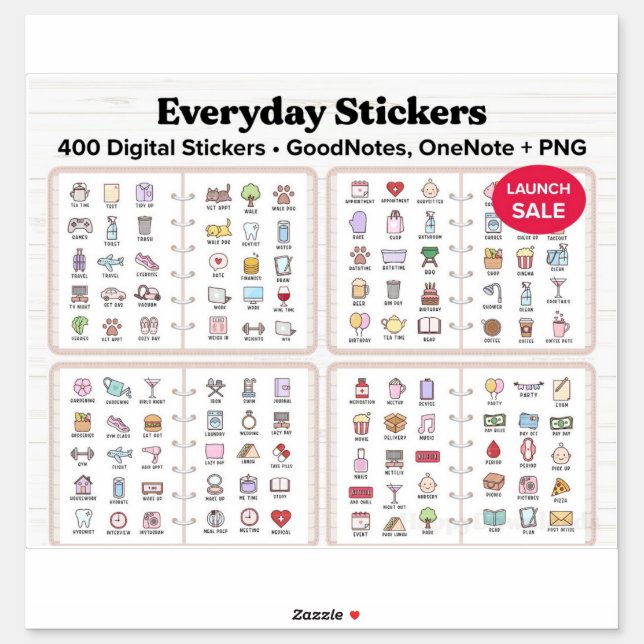 Digitale Stickers voor dagelijks leven (Vel)