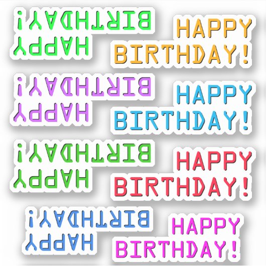 Digitale stijl "HAPPY BIRTHDAY!" Stickers (Voorkant)